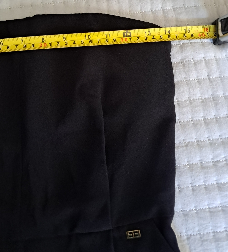 $765 Luxury Elisabetta Franchi Italian Black Strapless Gold Logo Pocket Jumpsuit - Picture 7 of 13